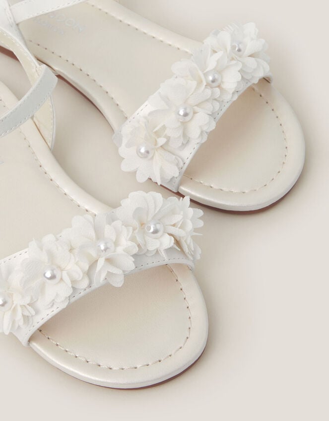 Pearl Flower Sandals, Ivory (IVORY), large