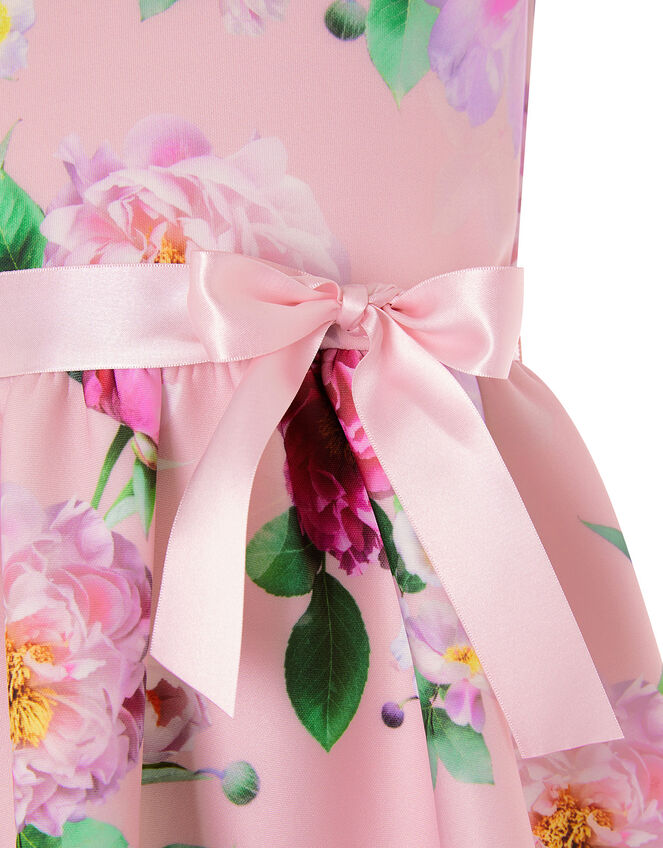 Floral Sleeveless Scuba Dress , Pink (PINK), large