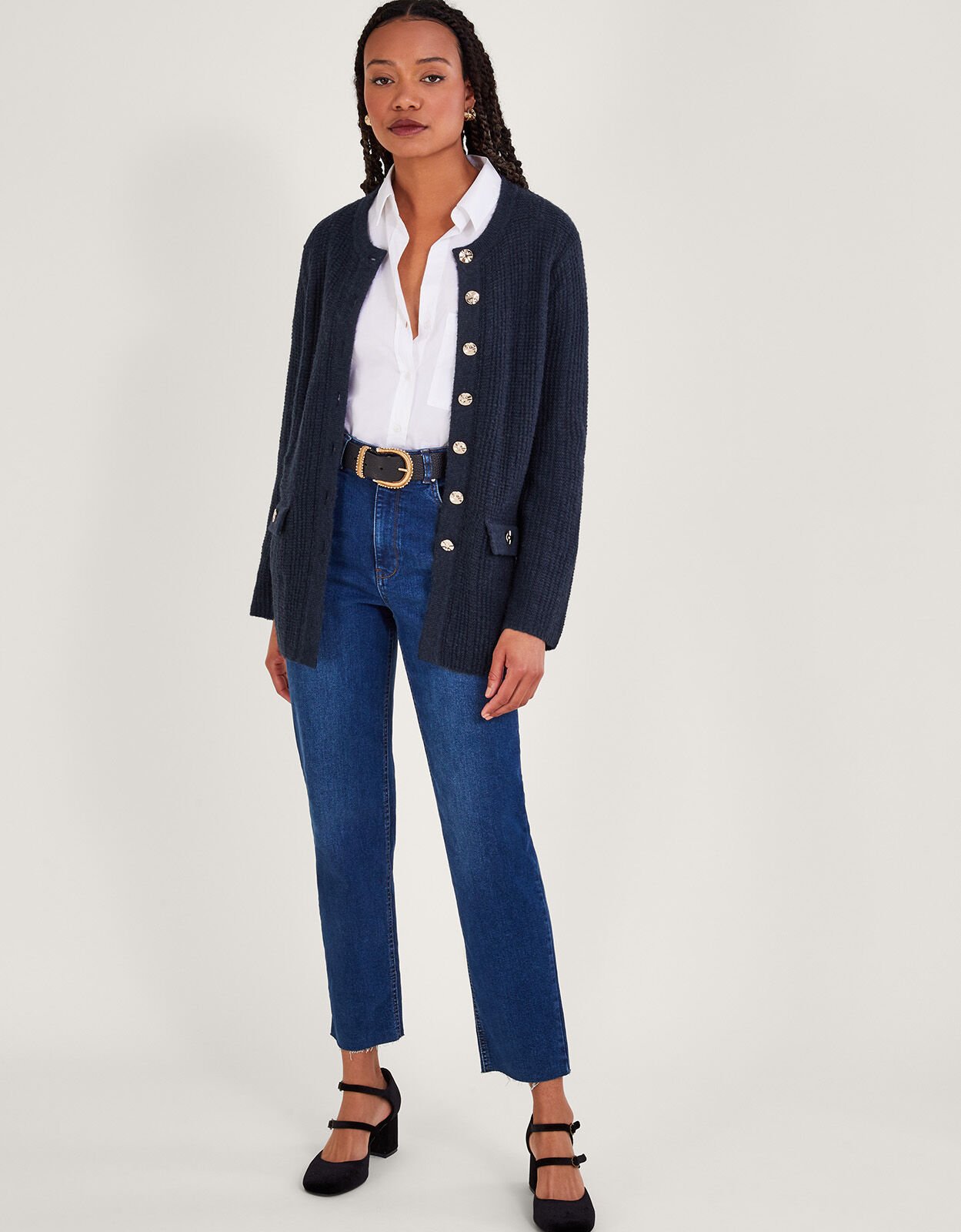 Ladies navy hotsell longline cardigan
