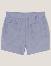 Chambray Drawstring Shorts, Blue (BLUE), large
