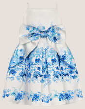 Baby Rose Print Bow Party Dress, Multi (MULTI), large