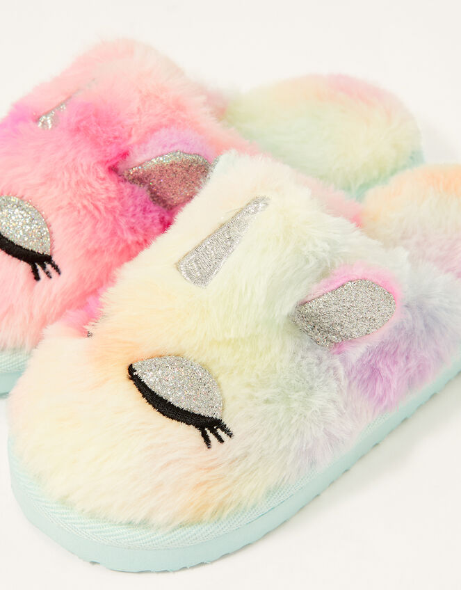 Unicorn Ombre Fluffy Slippers, Multi (MULTI), large
