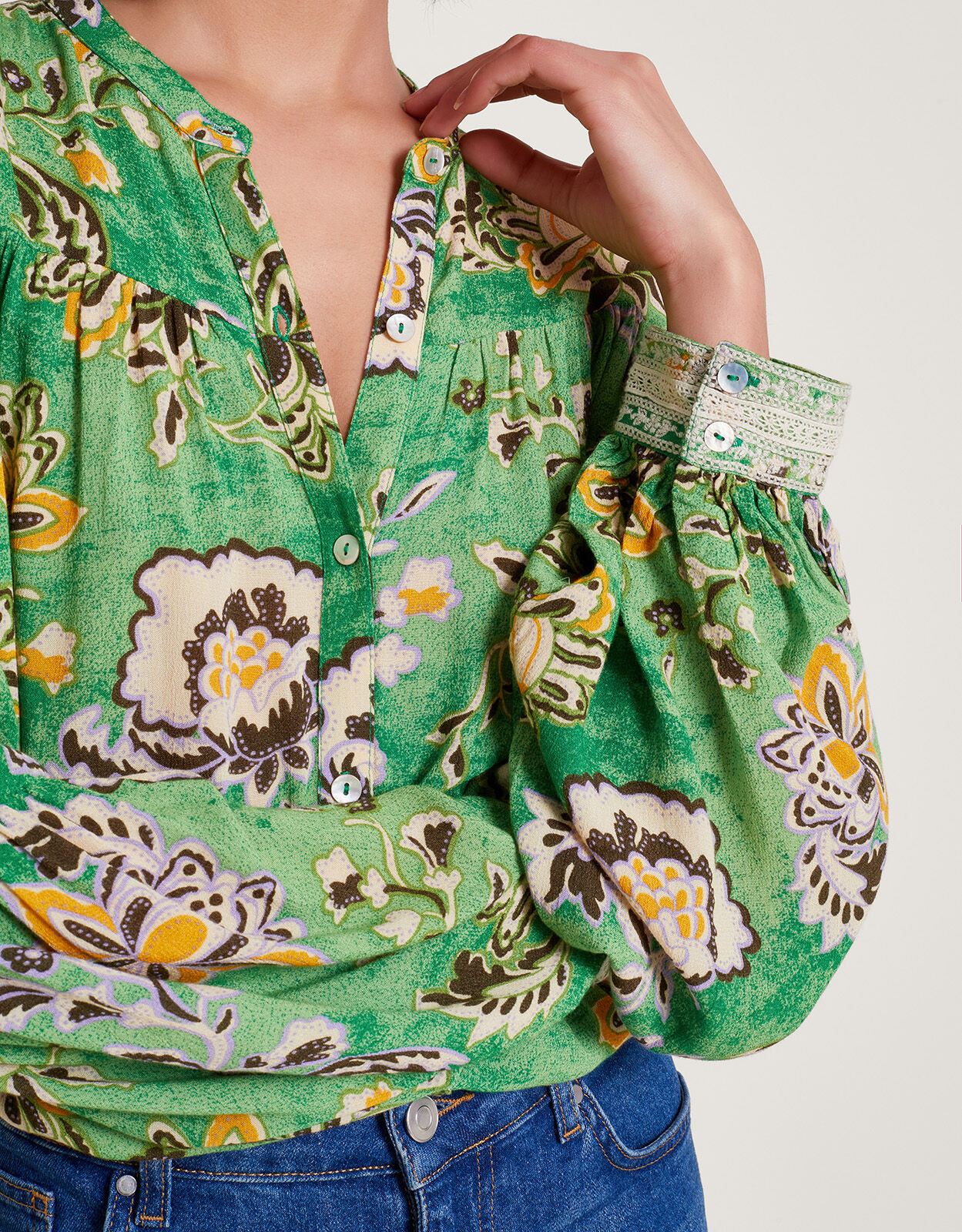 Juliet Floral Blouse Green