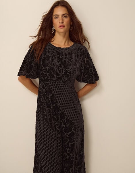 Adeline Devor&eacute; Polka Dot Maxi Dress, Brown (CHOCOLATE), large