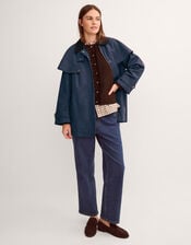 Carly Cape Barn Jacket, Blue (NAVY), large
