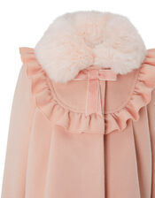 Baby Frill and Bow Coat, Pink (PALE PINK), large