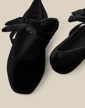 Jolie Velvet Mary Jane Ballet Flats, Black (BLACK), large