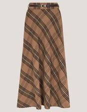 Willa Check Midi Skirt, Camel (CAMEL), large