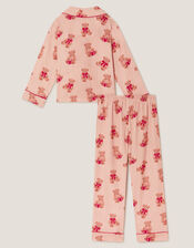 Teddy Bear Print Long Christmas Pyjamas Set, Cream (CREAM), large
