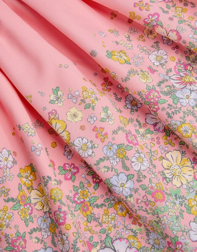 Floral Frill Sleeve Dress, Pink (PINK), large