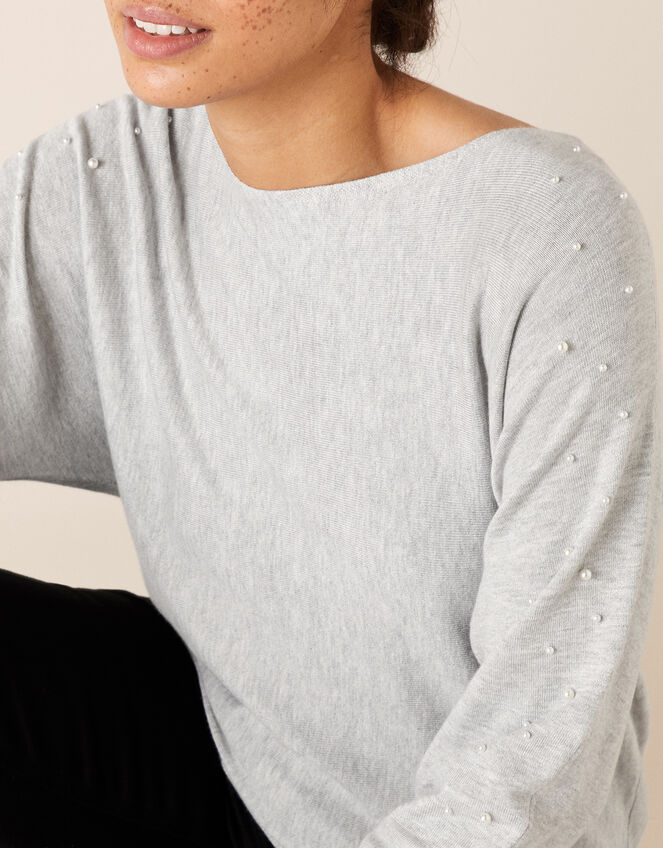 Pearl Dolman Jumper, Grey (GREY MARL), large