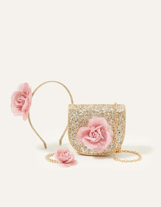 Glitzy Flower Accessories Set, , large