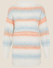 Stripe Longline Tunic Jumper, Blue (BLUE), large