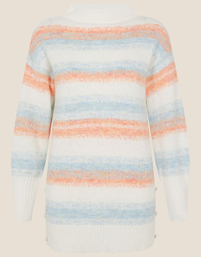 Stripe Longline Tunic Jumper, Blue (BLUE), large