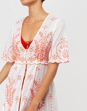 Grace Embroidered Maxi Kaftan, White (WHITE), large