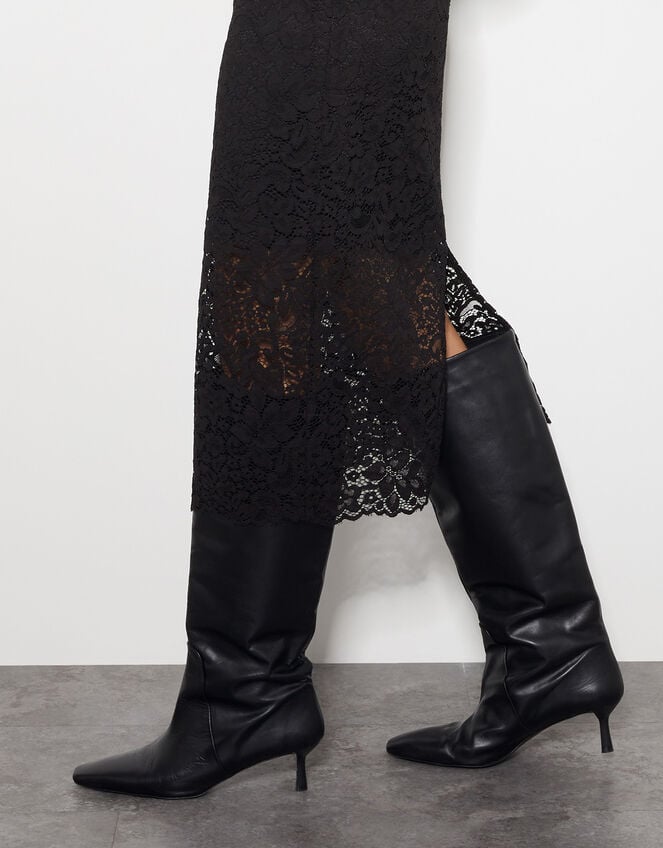 Lola Lace Pencil Skirt, Black (BLACK), large