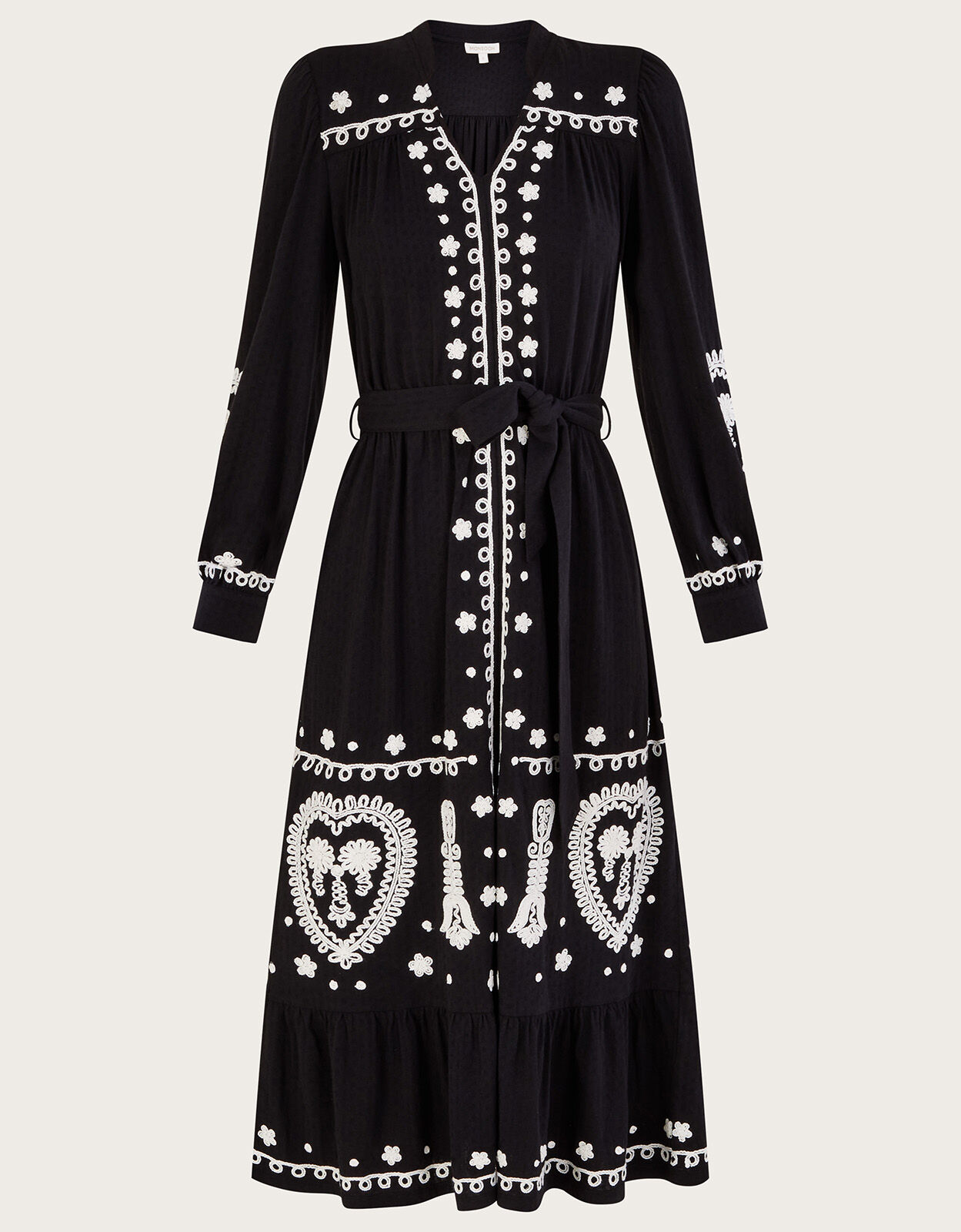 Monsoon black best sale and white dress