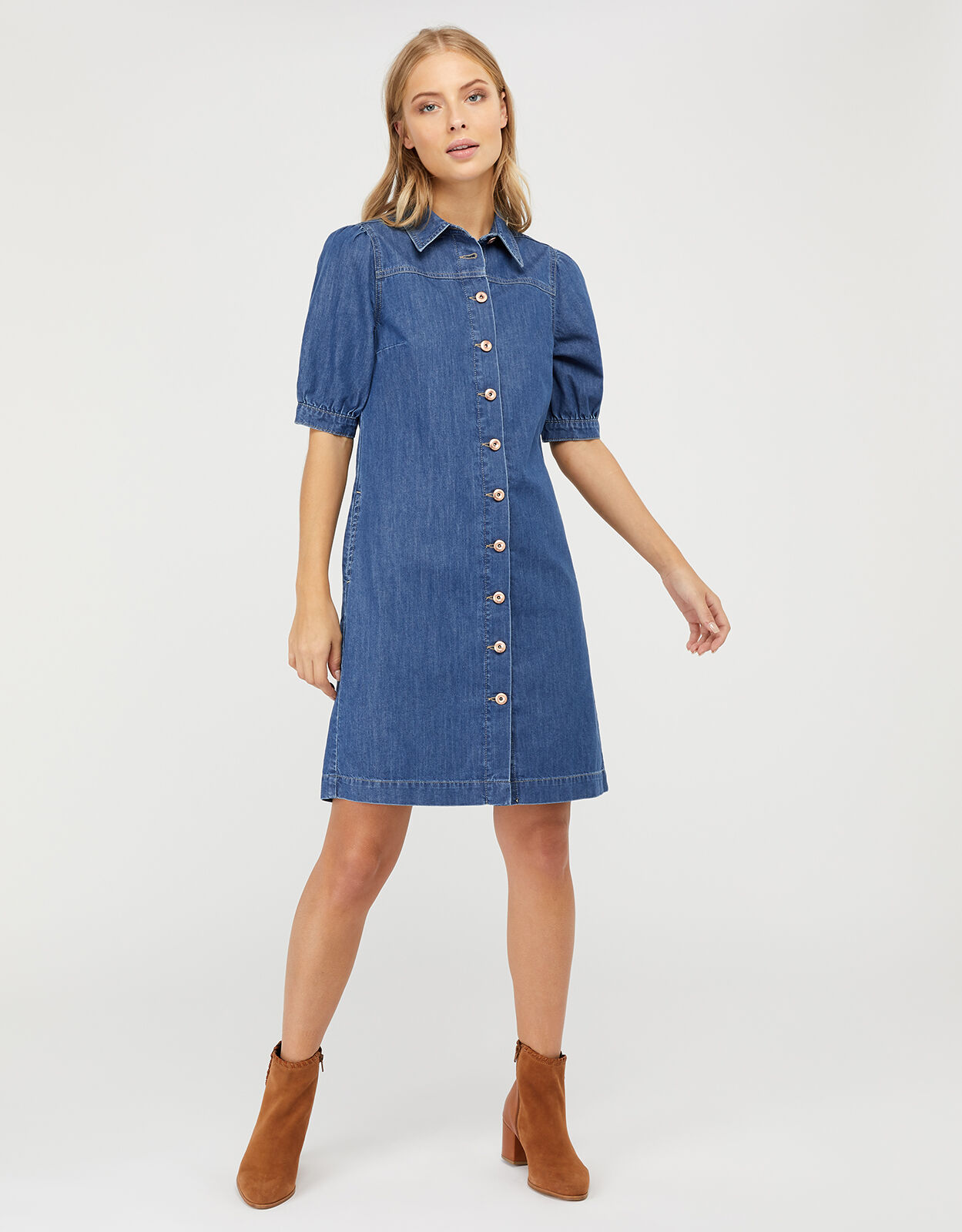 monsoon blue shirt dress