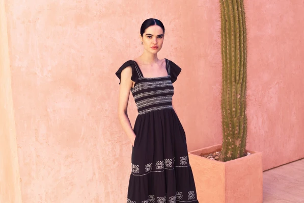 Black with white trim dress