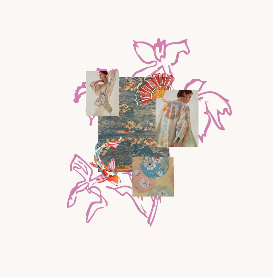 Clemence textures, model photography and graphics